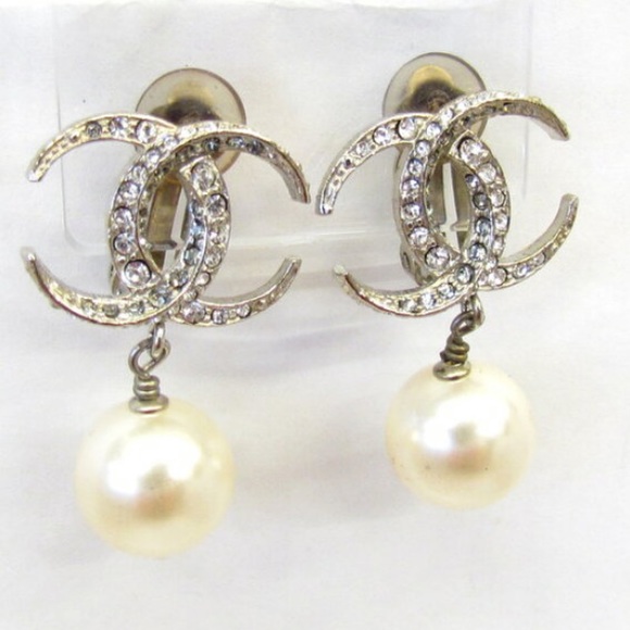 CHANEL 15B Large Silver CC Dubai Moon Crystal Clip - Picture 3 of 8